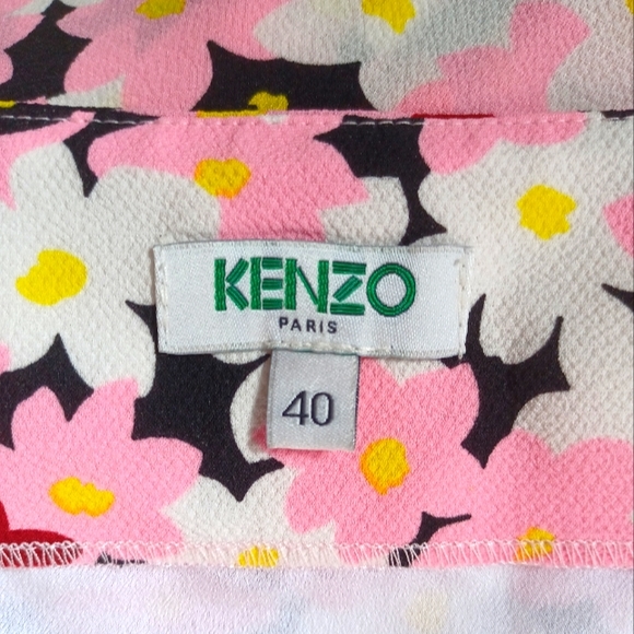 Kenzo Paris Daisy Floral Print Ruffle Slip Dress US 8 - Picture 6 of 9